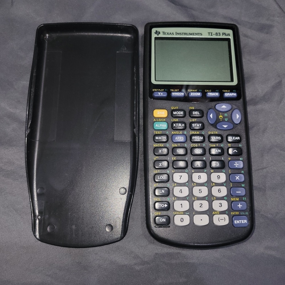 Texas Instruments TI-83 Plus Calculator Tested Working w/ Cover